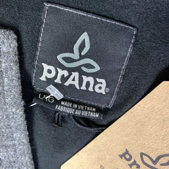 NWT prAna Henley Mens Large Gray Heather Long Sleeve Leonidas Wool - Picture 5 of 13